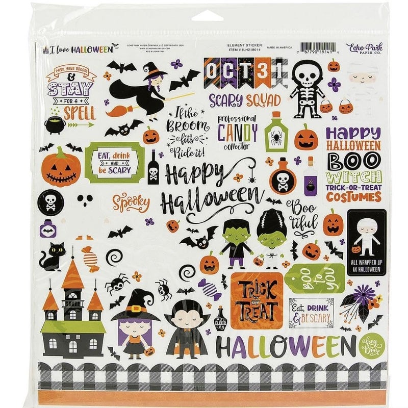 Echo Park Paper Company Love Halloween Collection Kit, Orange, Black, Purple, Green , 12-x-12-Inch - Image 2